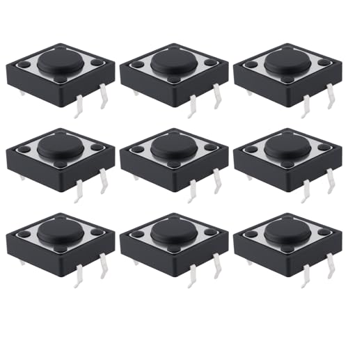 OTOTEC 50 Stück 12 x 12 x 4,3 mm taktile Tastenschalter Mini-Drucktasten für Smart Home elektronische Produkte von OTOTEC