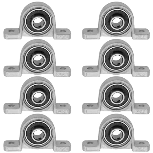 OTOTEC 8 Stück KP08 Stehlager Vertikale Stehlager Flanschlager aus Zinklegierung 8 mm Innendurchmesser Selbstausrichtende Lager für 3D-Drucker von OTOTEC