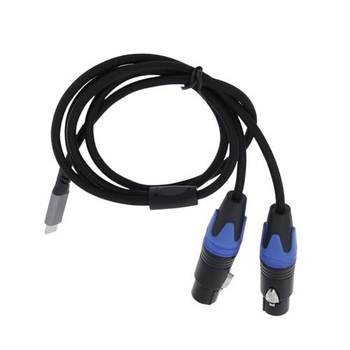 OTOTEC Mikrofon USB C auf Dual XLR Female Audio Kabel für Aufnahme Karaoke Home Audio (1m) von OTOTEC