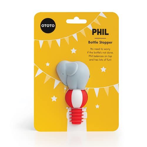 OTOTO Phil – Wine Stopper – Keep Wine Fresh with Reusable Wine Bottle Stoppers – Replace Wine Cork with BPA free Silicone Wine Plug – Fit Standard Size Wine Bottles – Air Tight – 3,6 x 1,6 x 2 Zoll von OTOTO