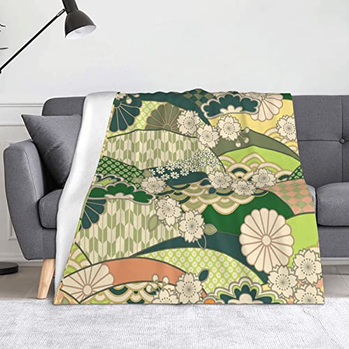 OTRAHCSD Decke, japanisches Muster, Überwurfdecke, weiche, leichte Flanelldecke für Sofas, Bett, Setten (150 x 125 cm) von OTRAHCSD