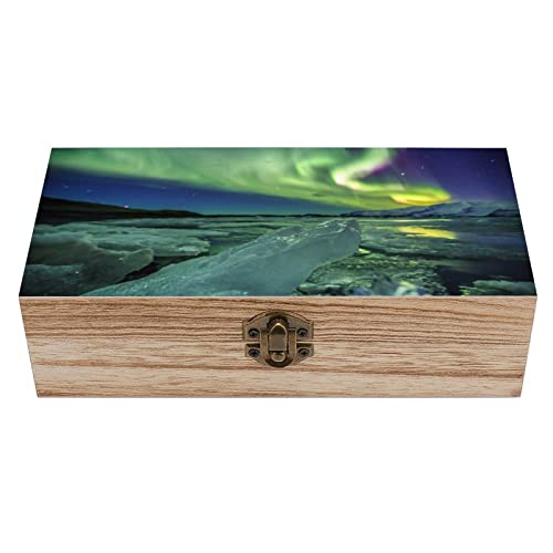 OTRAHCSD Quadratische Holzkiste, schöne Aufbewahrungsbox aus Holz, dekorative Holzkiste für Sammlerstücke von OTRAHCSD