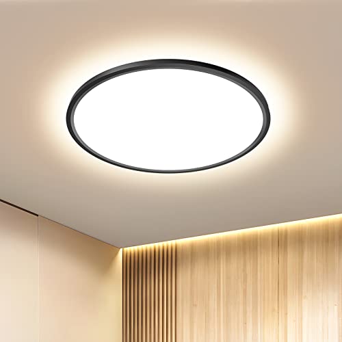 OTREN LED Deckenleuchte Deckenlampe Flach: Rund 3000K Badezimmer für Küche Wohnzimmer Flur, 30CM 36W von OTREN