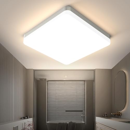 OTREN Deckenlampe LED Deckenleuchte Flach, Badezimmer Lampe IP44, Panel LED 22W für Schlafzimmer Küche Keller Balkon, 4000K Ø20CM von OTREN