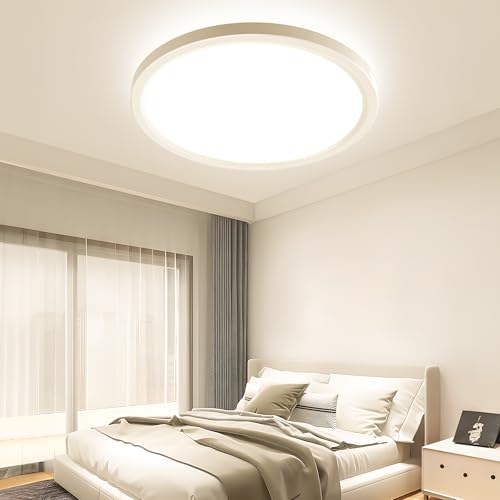 OTREN Deckenlampe LED Deckenleuchte Rund: Flach Badezimmer Lampe für Wohnzimmer Schlafzimmer Küche 3000K Ø 218MM von OTREN
