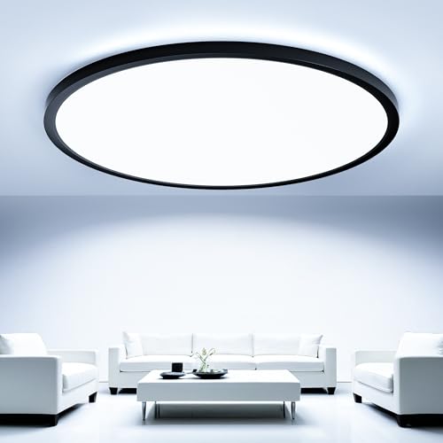 OTREN LED Deckenleuchte 52W, Rund Deckenlampe 5200LM, Moderne Flach Panel 6500K Warmweiß für Badezimmerküche Wohnzimmer Schlafzimmer, 50cm von OTREN