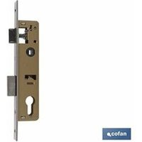 Cofan - Einsteckschloss + Türöffner D85 E23 (Kurzer Schließbart) Nickel (Metalltüren) von COFAN