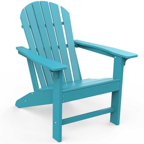 OTSUN Adirondack Stuhl Groß Rasenstuhl Outdoor Stuhl mit Haltbarkeit und Wetterbeständigkeit HDPE Terrassenstuhl für Hof, Veranda, Garten, Deck, Schwimmbad, Blau von OTSUN