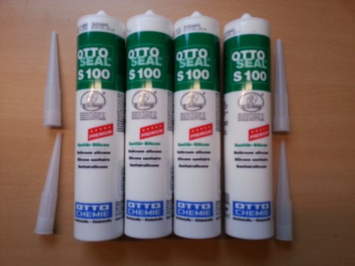 4 Stück Sanitär-Silikon TRANSPARENT C00 300 ml OTTO Chemie OTTOSEAL S 100 Silicon BAD von Otto Chemie