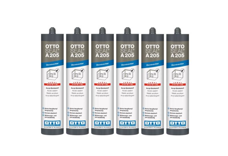 OTTO-Chemie Maleracryl OTTOSEAL A205 Premium-Acryl-Dichtstoff C01 weiß, gebrauchsfertig, (6-tlg), Überstreichbar, Keine Vergilbung, Gute UV-Beständigkeit von OTTO-Chemie