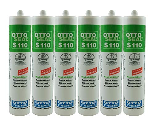 Sparset 6x Ottoseal S110 UV-stabiles Neutralsilikon für Anschlussfugen an Fenstern und Türen aus Holz, Metall und Kunststoff 310ml SCHNEEWEISS von OTTO Chemie