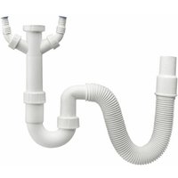 Haas PP-Spülensiphon Geruchsverschluss 2820, mit flexiblem Schlauch u. zwei Geräteanschlüssen, 1 1/2 Zoll DN 40/50 von OTTO HAAS KG