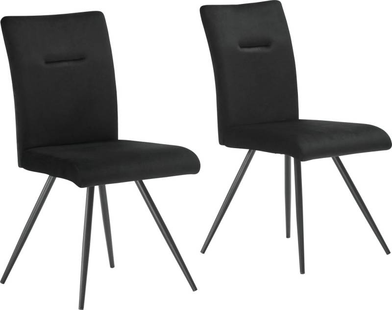 OTTO home 4-Fußstuhl Tayz (Set), mit Strukturstoff oder Samtbezug, aufwendiger Steppung von OTTO home
