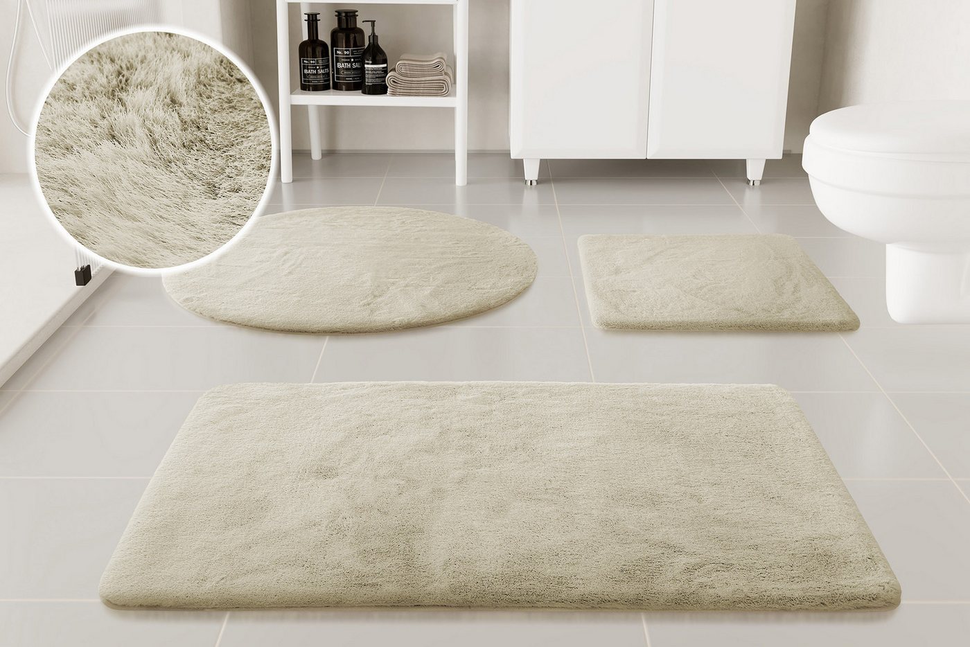 OTTO home Badematte Lennja, Höhe 25 mm, rutschhemmend beschichtet, fußbodenheizungsgeeignet, Polyester, rechteckig, Badteppich, getuftet, Uni, antirutsch, flauschig wie Kaninchenfell OTTO home Badematte Lennja, Höhe 25 mm, rutschhemmend beschichtet, fußbodenheizungsgeeignet, Polyester, rechteckig, Badteppich, getuftet, Uni, antirutsch, flauschig wie Kaninchenfell von OTTO home