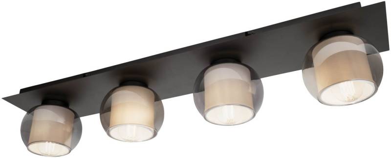 OTTO home Deckenleuchte Tanissa, ohne Leuchtmittel, eckig, 4 kugelförmige Rauchglas-Schirme innen mit Stoff, 4x E27 exkl. OTTO home Deckenleuchte Tanissa, ohne Leuchtmittel, eckig, 4 kugelförmige Rauchglas-Schirme innen mit Stoff, 4x E27 exkl. von OTTO home