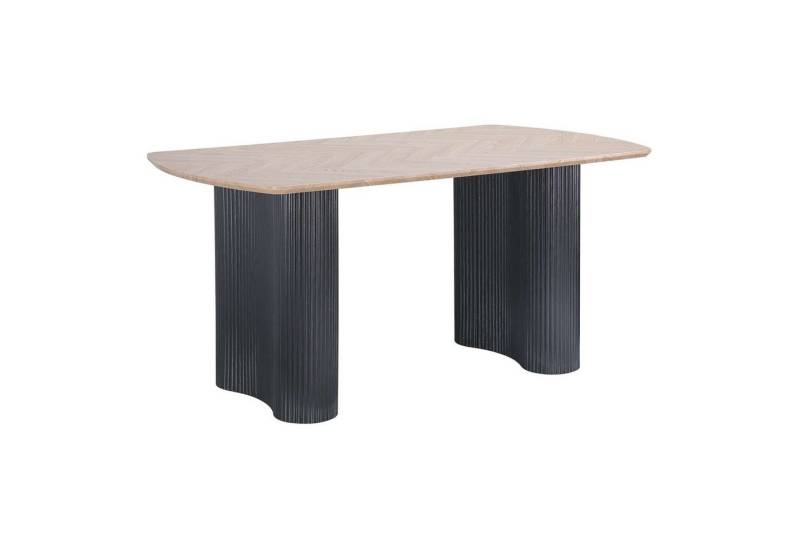OTTO home Esstisch Bessonville, Tischplatte in Fischgrätoptik, Beine mit Rillenstruktur, Höhe 76 cm von OTTO home