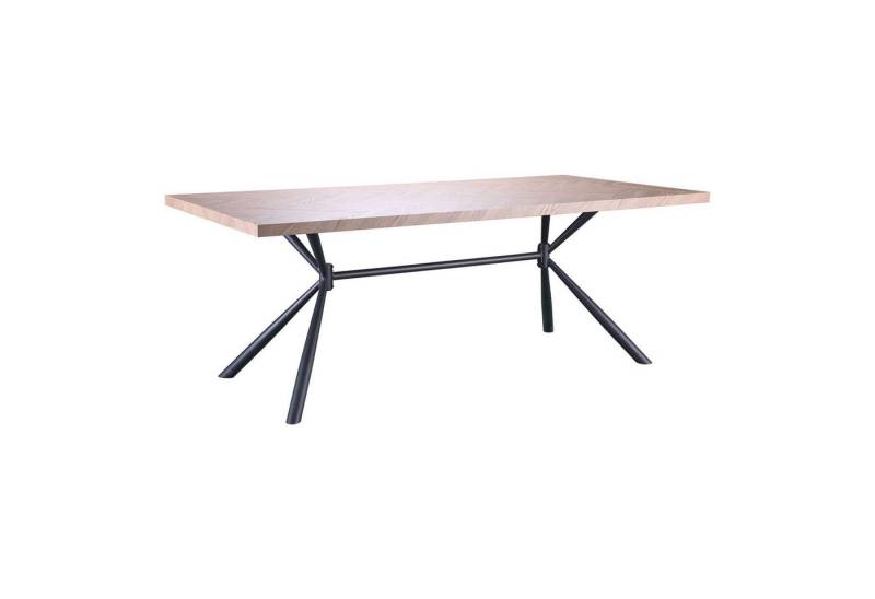 OTTO home Esstisch Larchant, Tischplatte in Fischgrätoptik, schwarze Metallbeine, Höhe 76 cm von OTTO home