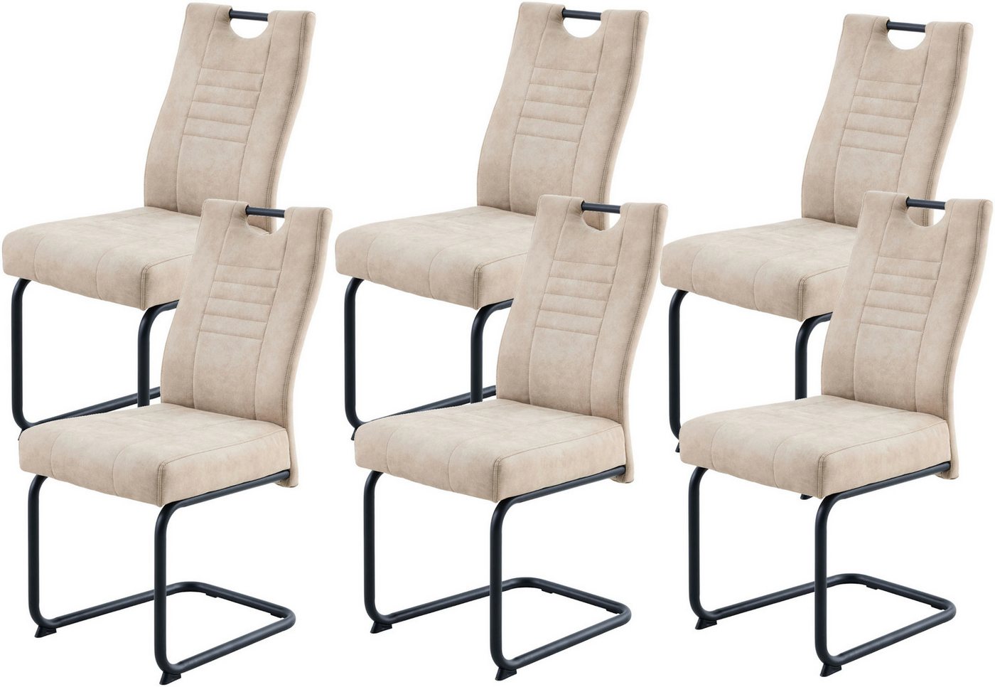 OTTO home Freischwinger Altona (Set, 6 St), Federkern und Griff, 140 Kg Belastbarkeit, 2er und 6er Set von OTTO home