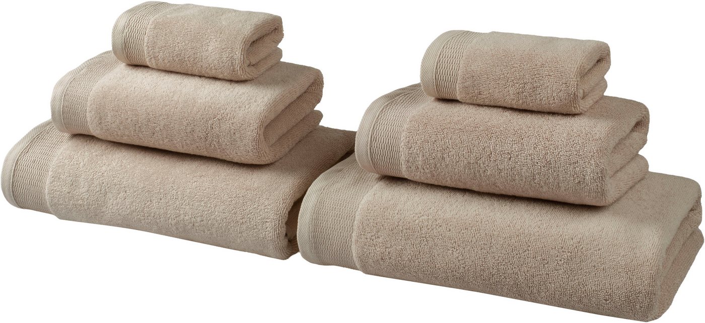 OTTO home Handtuch Set Fenya, Premium Handtücher, 550 gr/m², Walkfrottier (Set, 6-St), Premium Handtücher mit Bordüre, Handtuch-Set, 100% Baumwolle von OTTO home
