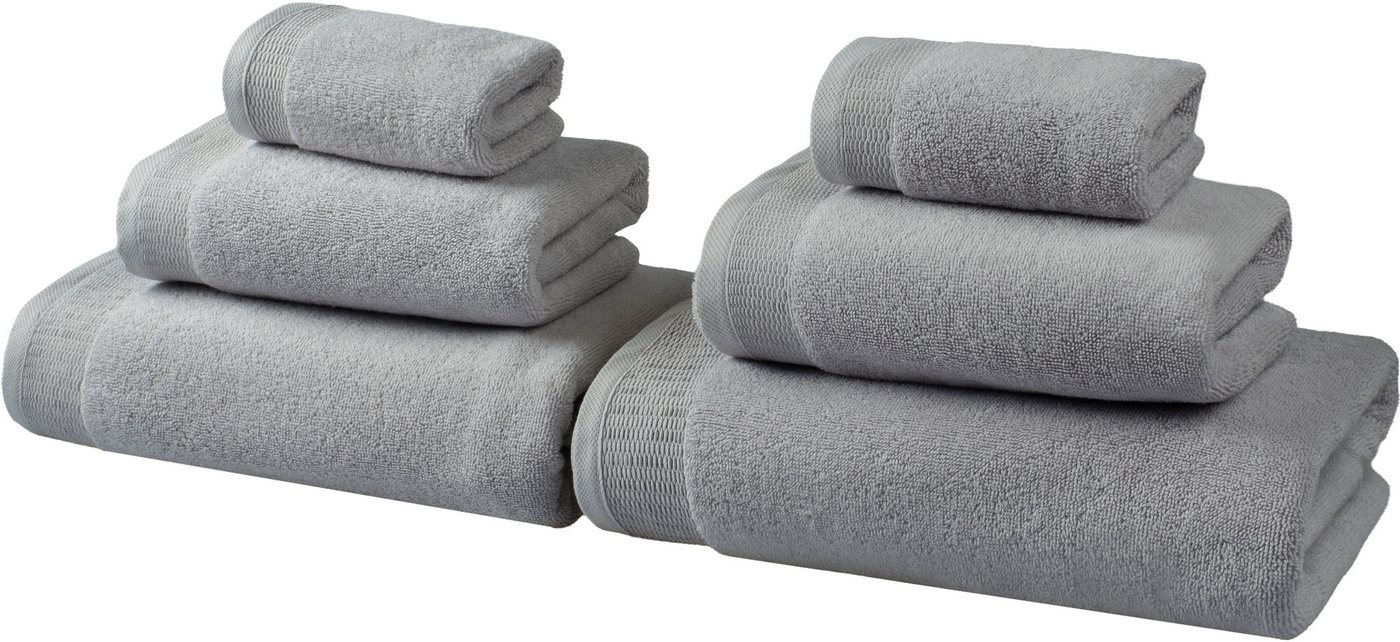 OTTO home Handtuch Set Fenya, Premium Handtücher, 550 gr/m², Walkfrottier (Set, 6-St), Premium Handtücher mit Bordüre, Handtuch-Set, 100% Baumwolle von OTTO home