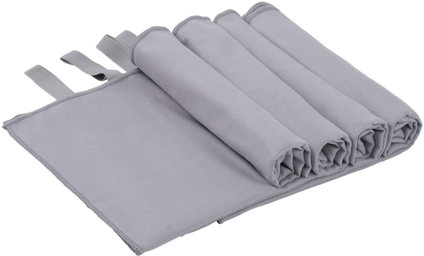 OTTO home Handtücher Leoa, diverse Größen, Sporthandtuch, Reisehandtuch, Strandtuch, Microfaser (Set, 4-St), sehr leicht, kompakt, schnelltrocknend, Mikrofaser mit Kontrastnaht von OTTO home