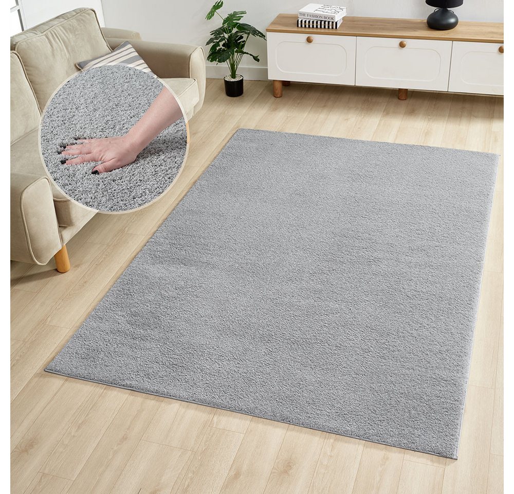 OTTO home Hochflor-Teppich Lilari, rechteckig, Höhe: 30 mm, Uni Farben, besonders weich und kuschelig, Wohnzimmer, Schlafzimmer OTTO home Hochflor-Teppich Lilari, rechteckig, Höhe: 30 mm, Uni Farben, besonders weich und kuschelig, Wohnzimmer, Schlafzimmer von OTTO home
