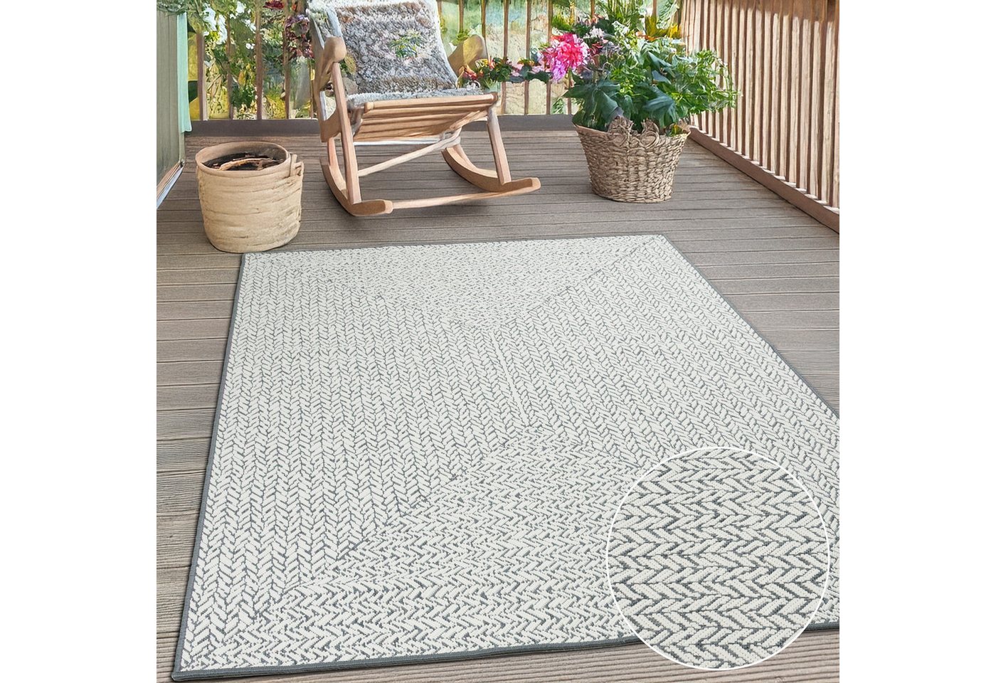 OTTO home Teppich Matts Wende-Teppich in Strick-Optik auch für Balkon und Terrasse, rechteckig, Höhe: 5 mm, In- und Outdoor geeignet, Wetterfest & UV-beständig OTTO home Teppich Matts Wende-Teppich in Strick-Optik auch für Balkon und Terrasse, rechteckig, Höhe: 5 mm, In- und Outdoor geeignet, Wetterfest & UV-beständig von OTTO home