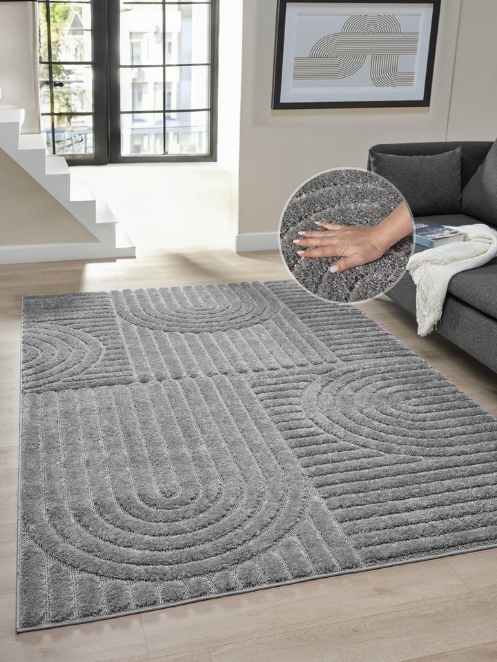 OTTO home Teppich Jonne, rechteckig, Höhe: 20 mm, Boho Design, 3D Optik, Scandi, Wohnzimmer, Schlafzimmer von OTTO home