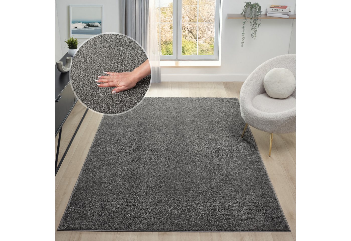 OTTO home Teppich Lisam, rechteckig, Höhe: 15 mm, meliert, uni, Wohnzimmer, Schlafzimmer OTTO home Teppich Lisam, rechteckig, Höhe: 15 mm, meliert, uni, Wohnzimmer, Schlafzimmer von OTTO home