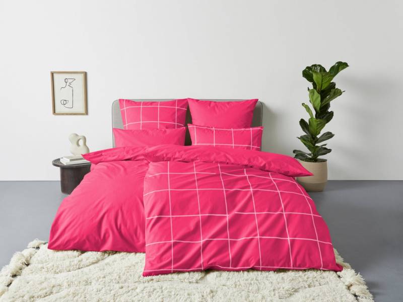 OTTO home Wendebettwäsche Nature in Gr. 135x200 oder 155x220 cm, Renforcé, 2 teilig, Bettwäsche in unregelmäßigem Karo-Muster von OTTO home