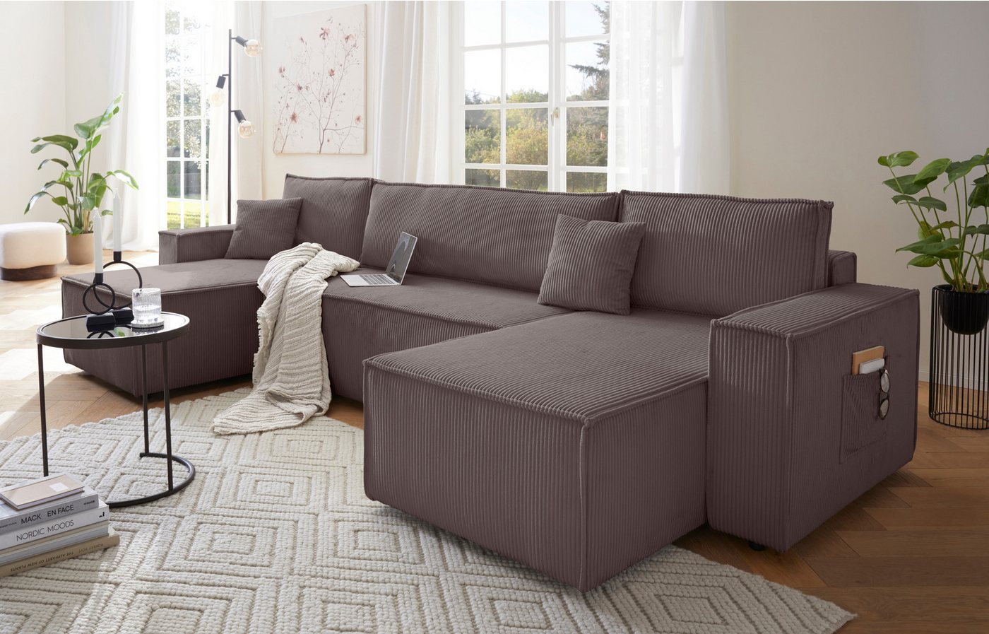 OTTO home Wohnlandschaft Cassi, 311 cm, U-Form, Schlafsofa, Dauerschläfer, Boxspringfederung, Schlaffunktion m. Bettkasten (Cord-Bezug OTTO home Wohnlandschaft Cassi, 311 cm, U-Form, Schlafsofa, Dauerschläfer, Boxspringfederung, Schlaffunktion m. Bettkasten (Cord-Bezug von OTTO home