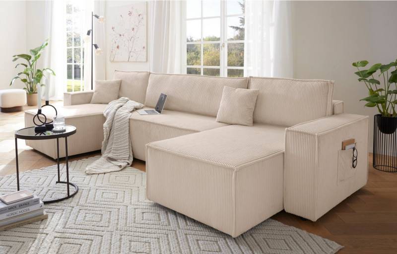 OTTO home Wohnlandschaft Cassi, U-Form, 241 cm, Schlaffunktion von OTTO home