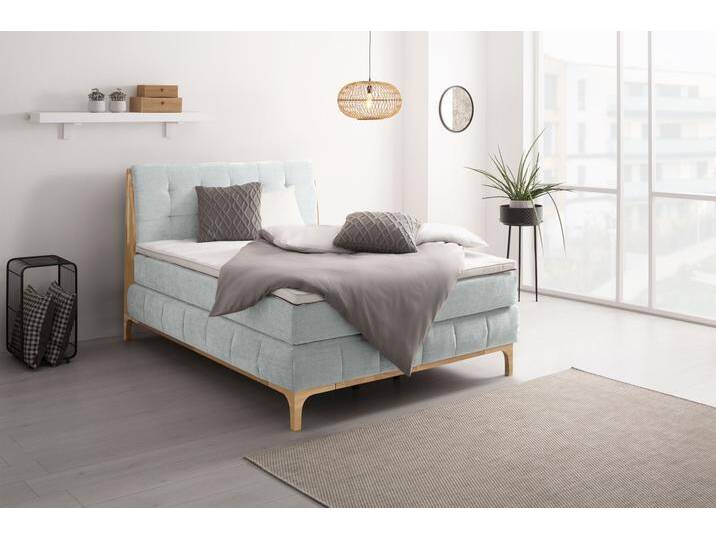 Boxspringbett OTTO PRODUCTS Jelle , grau (titanio), B:161cm L:216cm, Komplettbetten, Boxspringbett, zertifizierte, recycelte Bezugsstoffe, verschiedene Ausführungen von OTTO-products