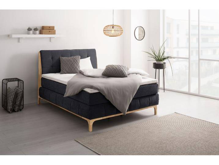 Boxspringbett OTTO PRODUCTS Jelle , schwarz, B:161cm L:216cm, Komplettbetten, Boxspringbett, zertifizierte, recycelte Bezugsstoffe, verschiedene Ausführungen von OTTO-products