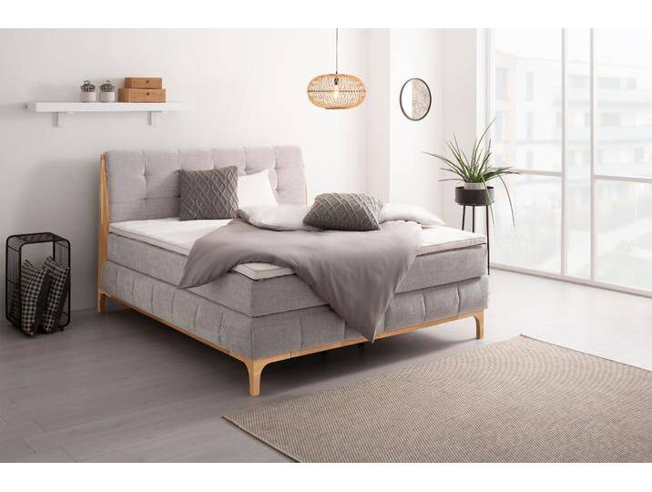 Boxspringbett OTTO PRODUCTS Jelle , silber (silberfarben), B:181cm L:216cm, Komplettbetten, Boxspringbett, zertifizierte, recycelte Bezugsstoffe, verschiedene Ausführungen von OTTO-products