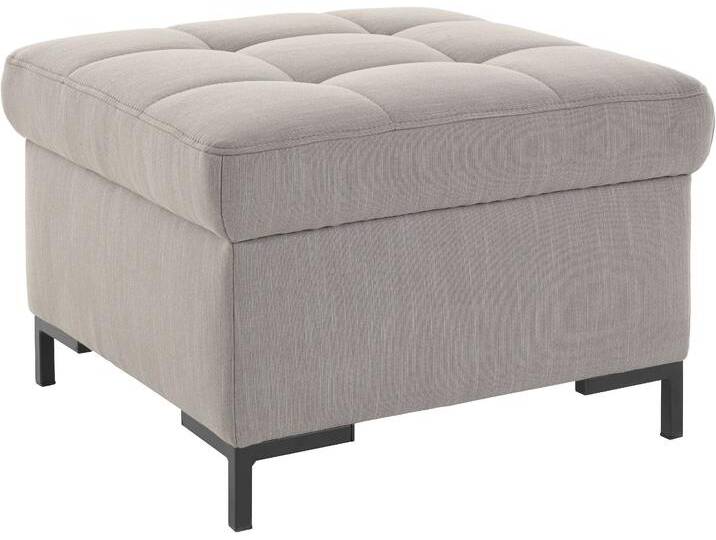 Hocker OTTO PRODUCTS Grazzo , grau (taupe), B:64cm H:43cm T:64cm, Struktur (100% recyceltes Polyester aus PET-Flaschen), Luxus-Microfaser weich (100% recyceltes Polyester aus Kleidungsstücken), Hocker, Polsterhocker Sitzhocker, hochwertige Stoffe aus recyceltem Material, Steppung im Sitzbereich von OTTO-products