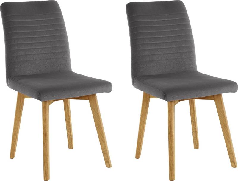 OTTO products Esszimmerstuhl Alessja (Set, 2 St), Bezug aus Microfaser, Gestell aus Eiche Massivholz von OTTO products