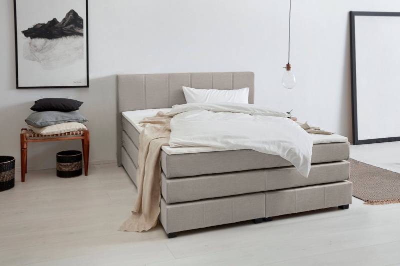 OTTO products Boxspringbett Peetu, Taschenfederkern-Matratze, in 4 Breiten und 4 Farben, incl. Topper von OTTO products