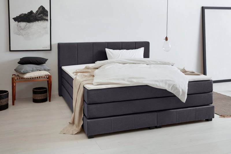 OTTO products Boxspringbett Peetu, Taschenfederkern-Matratze, in 4 Breiten und 4 Farben, incl. Topper von OTTO products