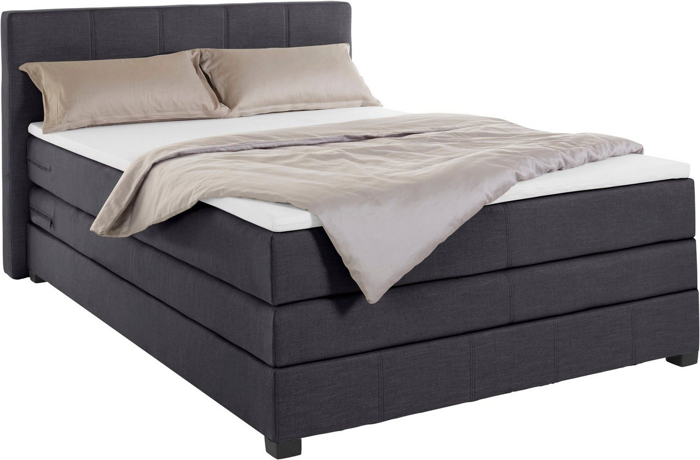 OTTO products Boxspringbett Peetu, Taschenfederkern-Matratze, in 4 Breiten und 4 Farben, incl. Topper von OTTO products