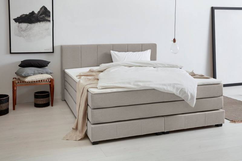 OTTO products Boxspringbett Peetu, Taschenfederkern-Matratze, in 4 Breiten und 4 Farben, incl. Topper von OTTO products