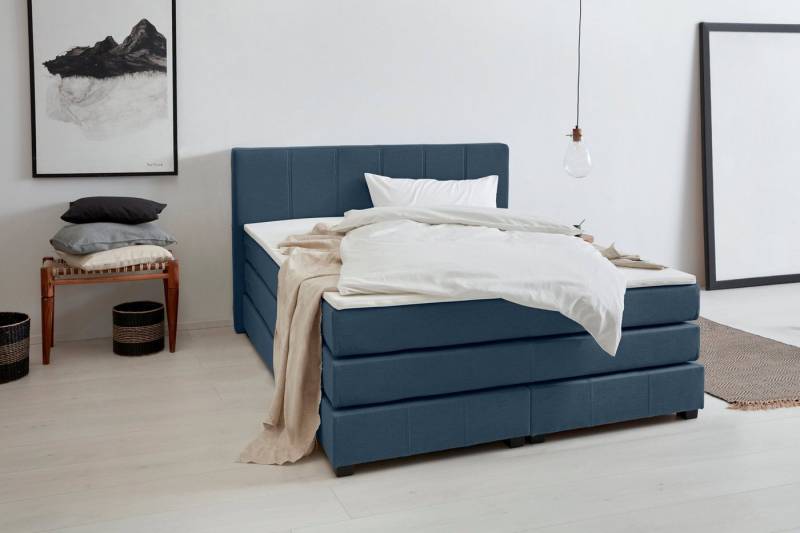 OTTO products Boxspringbett Peetu, Taschenfederkern-Matratze, in 4 Breiten und 4 Farben, incl. Topper von OTTO products