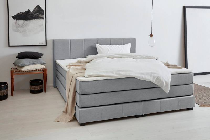OTTO products Boxspringbett Peetu, Taschenfederkern-Matratze, in 4 Breiten und 4 Farben, incl. Topper von OTTO products