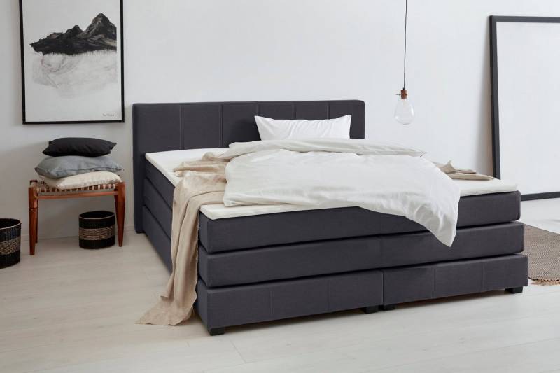 OTTO products Boxspringbett Peetu, Taschenfederkern-Matratze, in 4 Breiten und 4 Farben, incl. Topper von OTTO products