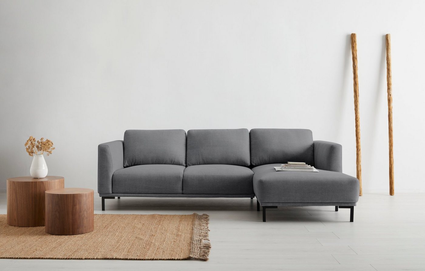 OTTO products Ecksofa Fillin, L-Form, Struktur hergestellt aus recycelten PET-Flaschen und im Leinen-Mix von OTTO products