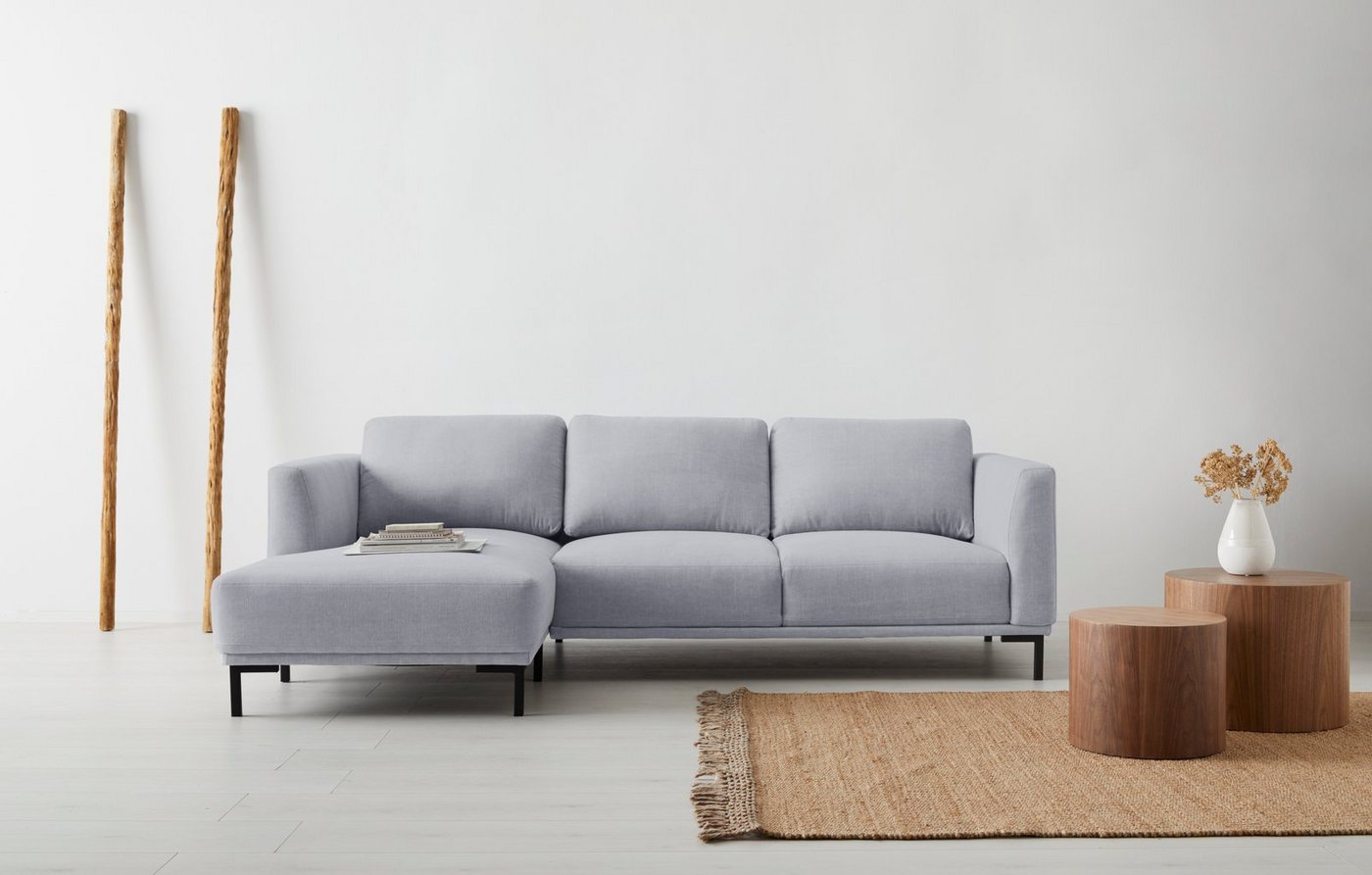 OTTO products Ecksofa Fillin, L-Form, Struktur hergestellt aus recycelten PET-Flaschen und im Leinen-Mix von OTTO products