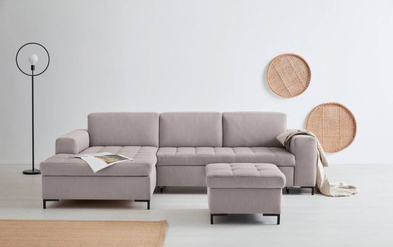 OTTO products Ecksofa Grazzo L-Form, hochwertige Stoffe aus recyceltem Material, Steppung im Sitzbereich von OTTO products