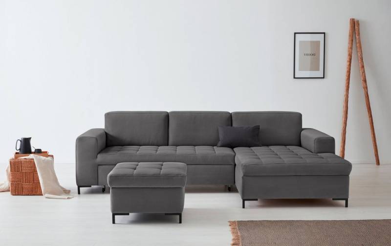 OTTO products Ecksofa Grazzo L-Form, hochwertige Stoffe aus recyceltem Material, Steppung im Sitzbereich von OTTO products