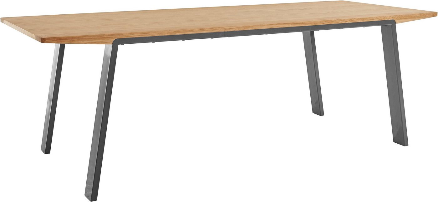 OTTO products Esstisch Flemming, Massivholz Eiche, 175 cm oder 225 cm, elegant gewölbte Tischplatte von OTTO products