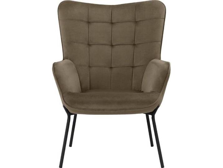 OTTO products Loungesessel Luukas, Ohrensessel mit Metallbeinen, (1-St), Stoff recyceltes Polyester, Sitz und Rücken gepolstert, Sitzhöhe 46 cm von OTTO-products
